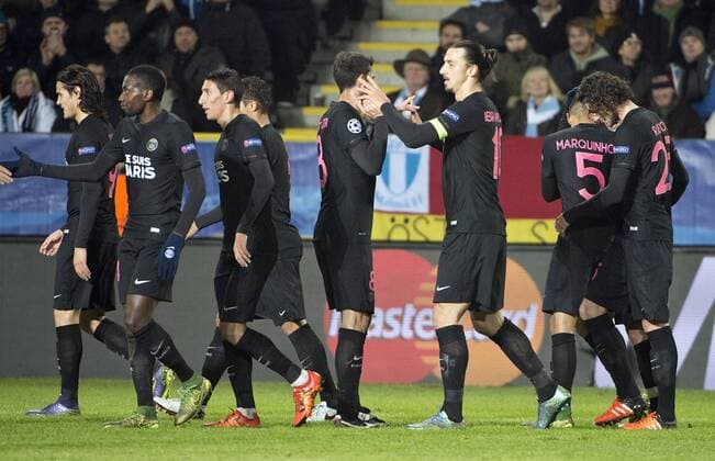 Malmoe Sweden 2015-11-25 Champions League 2015 16 Malmö FF(SWE) vs PSG(F) Zlatan Ibrahimovic(PSG) second goal Di Maria -  4.04937160