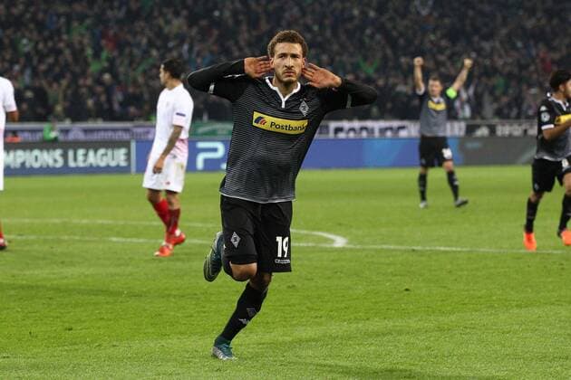 Moenchengladbach Torjubel nach dem 2:0 von Fabian Johnson ( 19, Borussia Moenchengladbach) Borussia Moenchengladbach - FC Sevilla, Fussball, UEFA Champions League, 26.11.2015, Copyright: Deutzmann Eibner-Pressefoto EP_CDN