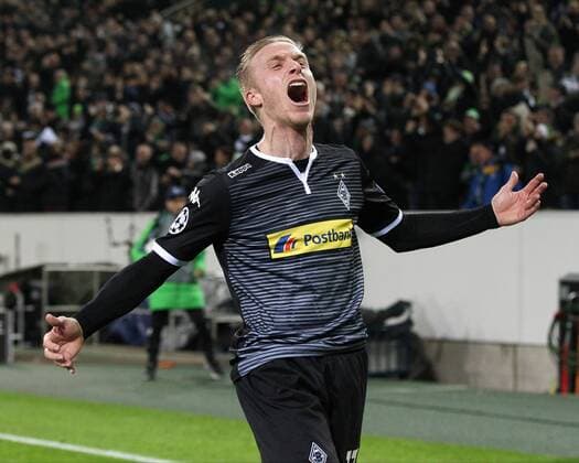 Moenchengladbach Torjubel von Oscar Wendt ( 17, Borussia Moenchengladbach) nach dem 2:0 von Fabian Johnson ( 19, Borussia Moenchengladbach) (n.i.B.) Borussia Moenchengladbach - FC Sevilla, Fussball, UEFA Champions League, 26.11.2015, Copyright: Deutzmann Eibner-Pressefoto EP_CDN