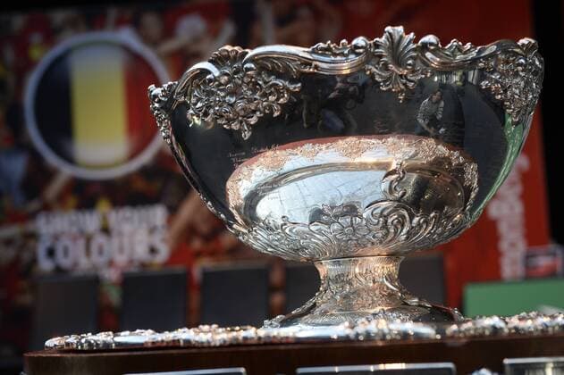 - GENT, BELGIUM: Illustration shows the trophy during the drawing of the games ahead of the Davis Cup World Group final between Belgium and Great Britain, Thursday 26 November 2015, at Flanders Expo in Gent. The final will be played from 27 to 29 November 2015 in Gent Flanders Expo. DIRKxWAEM  x04746298x