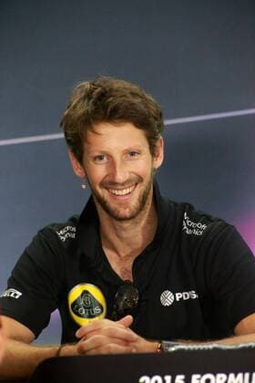 Abu Dhabi Grand Prix, UAE 26 - 29 November 2015 26.11.2015 - press conference PK Pressekonferenz Romain Grosjean (FRA) Lotus F1 Team E23 