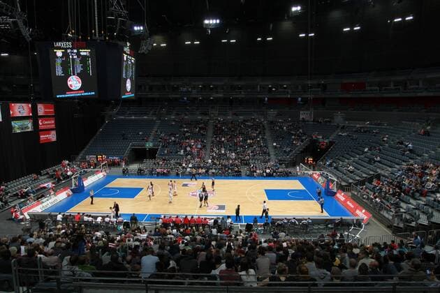 2. Basketball-Bundesliga ProA, Rheinstars Koeln vs. MLP Academics Heidelberg; Koeln, 26.11.2015 Die Lanxess-Arena in Koeln beim Basketball; 2. Basketball-Bundesliga ProA, Rheinstars Koeln vs. MLP Academics Heidelberg am 26.11.2015 in der Lanxess-Arena in Koeln (Deutschland). xakx