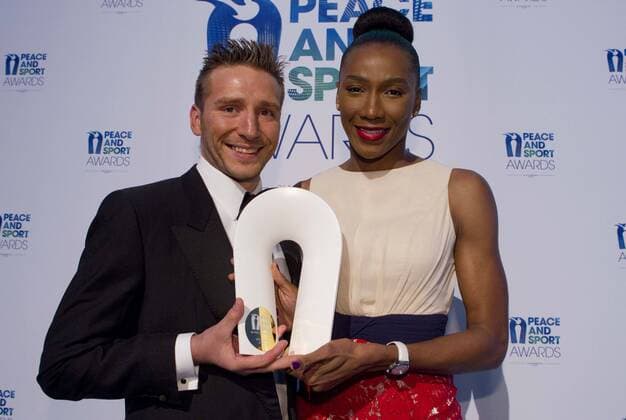 Monaco, Monte Carlo - November 26, 2015: Awards Gala at 8th Peace and International Forum Monaco with Geraldine Yema Roberta and Robert Young Prizegiving Gala at 8th Peace and Sport International Forum Monaco
