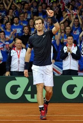 Tennis - 2015 Davis Cup by BNP Paribas - World Group Final: Belgium vs. Great Britain Day One Rubber Two: Singles Ruben Bemelmans (Bel) vs. Andy Murray (GB) Great Britain s Andy Murray celebrates winning the match at the Flanders Expo, Ghent. COLORSPORT JANE BARLOW 