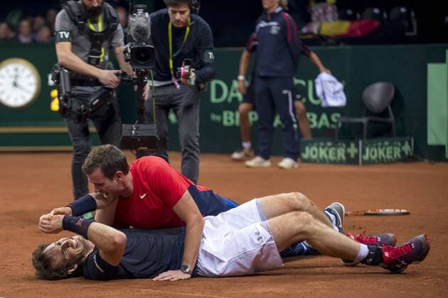 Belgium, Ghent, Nov. 29, 2015 - Davis Cup Final between Belgium and Great-Britain - Day 3 - David Goffin vs Andy Murray - Great Britain wins the Davis Cup Danny Gys Reporters xxGYS 