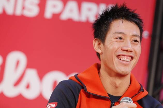 Kei Nishikori, November 30, 2015 : Japanese professional tennis player Kei Nishikori attends a press conference PK Pressekonferenz for Wilson New racket announcement and Tennis clinic in Tokyo, Japan. NoxThirdxPartyxSales  (qdwa044041)