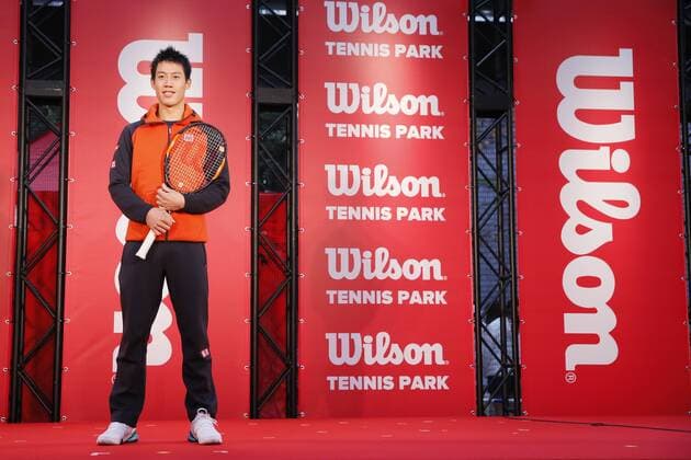 Kei Nishikori, November 30, 2015 : Japanese professional tennis player Kei Nishikori attends a press conference PK Pressekonferenz for Wilson New racket announcement and Tennis clinic in Tokyo, Japan. NoxThirdxPartyxSales  (qdwa044059)