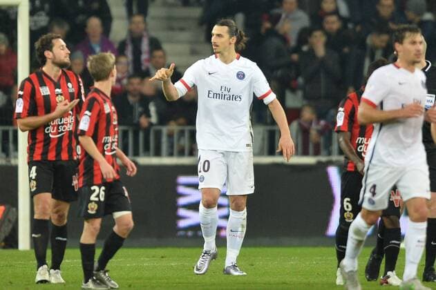 Fußball, OGC Nizza - Paris St. Germain ZLATAN IBRAHIMOVIC (psg) - JOIE FOOTBALL : OGC Nice vs Paris St. Germain PSG - Ligue 1 - 04 12 2015 AnthonyBIBARD FEPx 