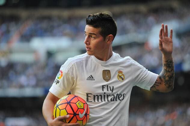 Real Madrid Midfielder, James Rodriguez - JAMES RODRIGUEZ, number 10 . Round 14 of the BBVA league, soccer match between Real Madrid - Getafe CF at the Santiago Bernabeu estadium, Madrid - Spain (ESP) by December 5, 2015. PHOTO: Gregorio Lopez. 