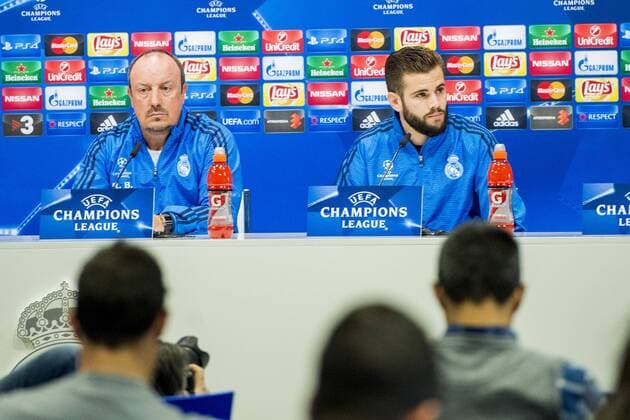 Fußball, Champions League, PK Real Madrid 151207 Real Madrids tränare Rafa Benitez och Nacho Fernandez under en presskonferens med Real Madrid den 7 december 2015 i Madrid.  Copyright: LUDVIGxTHUNMAN BB151207LT065