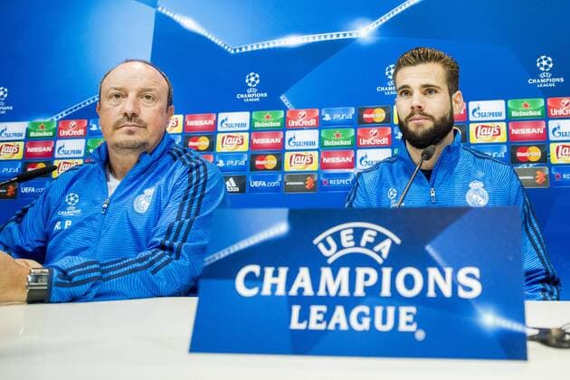 Fußball, Champions League, PK Real Madrid 151207 Real Madrids tränare Rafa Benitez och Nacho Fernandez under en presskonferens med Real Madrid den 7 december 2015 i Madrid.  Copyright: LUDVIGxTHUNMAN BB151207LT067