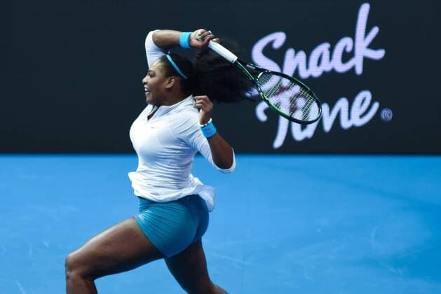 Dec. 7, 2015 - Manila, Philippines - MANILA, Philippines - USAÃ¢â‚¬â ¢s Serena Williams of the Philippine Mavericks in action during the womenÃ¢â‚¬â ¢s singles match for the International Premiere Tennis League (IPTL) held at the Mall of Asia Arena in Pasay City, south of Manila on 07 December 2015. Widely regarded as the best female player of all time, the American is in the country along with other international tennis superstars for the star-studded premiere league. International Premiere Tennis League in Manila  - ZUMAn230