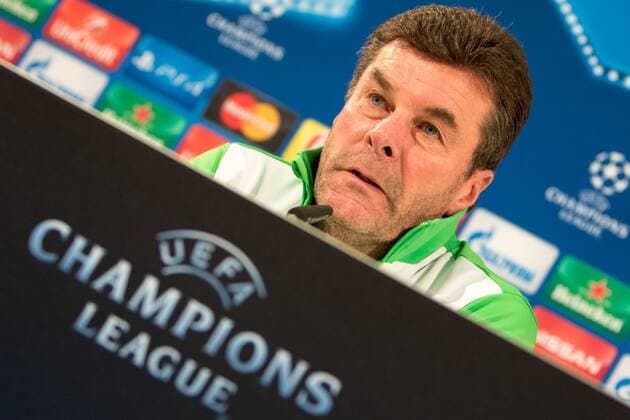 Fußball, UEFA Champions League, Abschlusstraining und Pressekonferenz VfL Wolfsburg; Dieter Hecking (Cheftrainer Wolfsburg) Portrait, Porträt, Einzelbild. xtgx