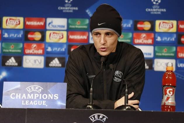 press conference PK Pressekonferenz with David Luiz before the Match Paris Saint Germain against Shakhtar Donetsk in the UEFA Champions League at Parc des Princes  Cordon Press