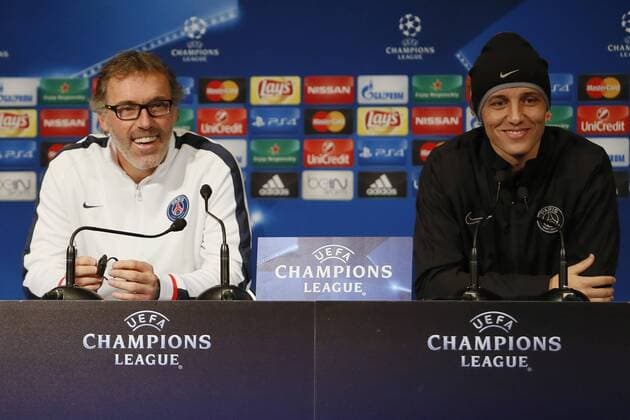 Bilder des Tages - SPORT press conference PK Pressekonferenz with Laurent Blanc and David Luiz before the Match Paris Saint Germain against Shakhtar Donetsk in the UEFA Champions League at Parc des Princes  Cordon Press