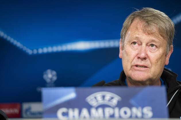 Fußball, Champions League, PK Malmö FF in Madrid 151207 Malmö FFs tränare ge Hareide under en träning och presskonferens den 7 december 2015 i Madrid.  Copyright: LUDVIGxTHUNMAN BB151207LT098