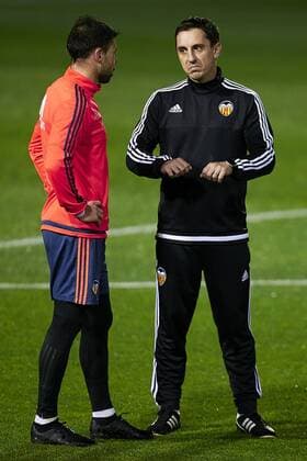 Coach Gary Neville (Valencia) - UEFA Champions League - pre match Training Session - Valencia CF vs Lyon - Paterna Training Ground - Valencia - Spain - 7th December 2015 - Pic David Aliaga Sportimage EDITORIAL USE ONLY. No use with unauthorised audio, video, data, fixture lists, club league logos or live services. Online in-match use limited to 120 images, no video emulation. No use in betting, games or single club league player publications.