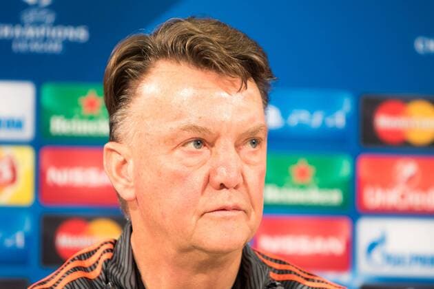Fußball, UEFA Champions League, Abschlusstraining und Pressekonferenz Manchester United ManU Louis Van Gaal (Trainer Manchester United) Portrait, Porträt, Einzelbild, PK, Pressekonferenz. xtgx
