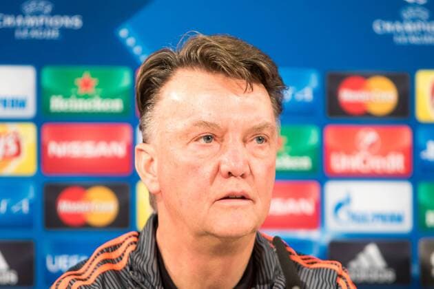 Fußball, UEFA Champions League, Abschlusstraining und Pressekonferenz Manchester United ManU Louis Van Gaal (Trainer Manchester United) Portrait, Porträt, Einzelbild, PK, Pressekonferenz. xtgx