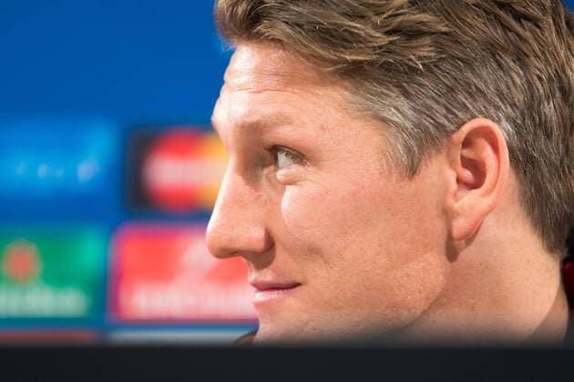Fußball, UEFA Champions League, Abschlusstraining und Pressekonferenz Manchester United ManU Bastian Schweinsteiger (Manchester United) Portrait, Porträt, Einzelbild, PK, Pressekonferenz. xtgx