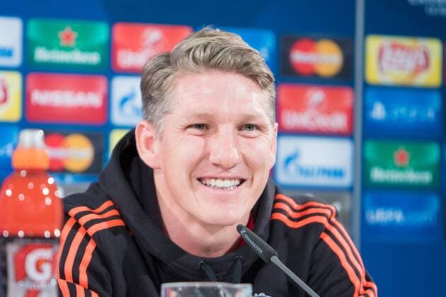 Fußball, UEFA Champions League, Abschlusstraining und Pressekonferenz Manchester United ManU Bastian Schweinsteiger (Manchester United) Portrait, Porträt, Einzelbild, PK, Pressekonferenz. xtgx