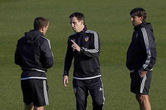 - UEFA Champions League - Official pre match Training Session and press conference PK Pressekonferenz - Valencia CF vs Lyon - Paterna Training Ground - Valencia - Spain - 8th December 2015 - Pic David Aliaga Sportimage EDITORIAL USE ONLY. No use with unauthorised audio, video, data, fixture lists, club league logos or live services. Online in-match use limited to 120 images, no video emulation. No use in betting, games or single club league player publications.