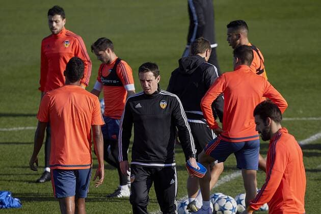 - UEFA Champions League - Official pre match Training Session and press conference PK Pressekonferenz - Valencia CF vs Lyon - Paterna Training Ground - Valencia - Spain - 8th December 2015 - Pic David Aliaga Sportimage EDITORIAL USE ONLY. No use with unauthorised audio, video, data, fixture lists, club league logos or live services. Online in-match use limited to 120 images, no video emulation. No use in betting, games or single club league player publications.