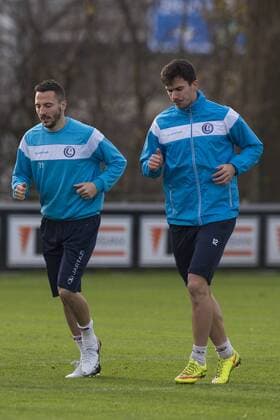 - GENT, BELGIUM: Gent s Danijel Milicevic and Gent s Marko Poletanovic pictured in action during a training session of Belgian first division soccer team KAA Gent, Tuesday 08 December 2015, in Gent. Tomorrow, Gent is playing against Russian club Zenit St Petersburg in the UEFA Champions League competition, on the sixth and last day in the group stage, in group H. JASPERxJACOBS  x04753730x