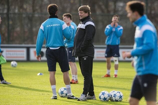 - GENT, BELGIUM: Gent s Uros Vitas and Gent s head coach Hein Vanhaezebrouck pictured during a training session of Belgian first division soccer team KAA Gent, Tuesday 08 December 2015, in Gent. Tomorrow, Gent is playing against Russian club Zenit St Petersburg in the UEFA Champions League competition, on the sixth and last day in the group stage, in group H. JASPERxJACOBS  x04753759x