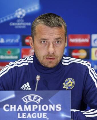 Fußball, Champions League, Maccabi Tel Aviv PK Dec. 8, 2015 - Kiev, Ukraine - Maccabi Tel Aviv s Serbian head coach SLAVISA JOKANOVIC speaks during a press conference PK Pressekonferenz at the Olimpic stadium,in Kiev,Ukraine,08 December,2015. Dynamo Kiev will face FC Maccabi in the UEFA Champions League group G soccer match on 09 December 2015. SOCCER 2015 - UKRAINE SOCCER UEFA CHAMPIONS LEAGUE,group G - ZUMAg194