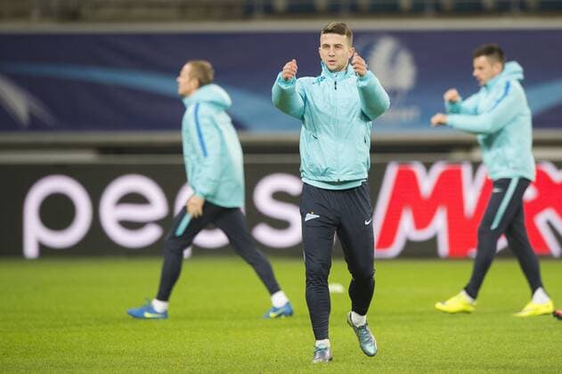 Fußball, Champions League, Zenit St. Petersburg Training - GENT, BELGIUM: Zenit s players pictured during a training session of Russian first division soccer team Zenit St Petersburg, Tuesday 08 December 2015, in Gent. Tomorrow, Gent is playing against Zenit in the UEFA Champions League competition, on the sixth and last day in the group stage, in group H. JASPERxJACOBS  x04753891x