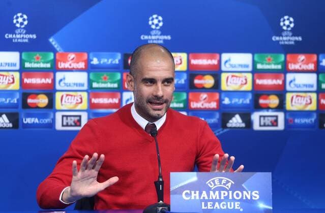 Fußball, Champions League, Bayern München PK Bayern Muenchen press conference PK Pressekonferenz 08.12.2015., Zagreb, Croatia - Bayern Muenchen s head coach Pep Guardiola attends a press conference prior the UEFA Champions League soccer match on 09 December 2015 against Dinamo Zagreb.  ZeljkoxLukunic PIXSELL