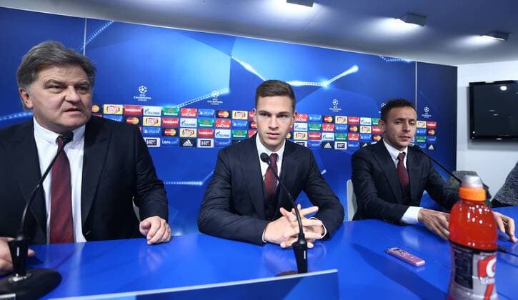 Fußball, Champions League, Bayern München PK Bayern Muenchen press conference PK Pressekonferenz 08.12.2015., Zagreb, Croatia - Bayern Muenchen s Joshua Kimmich and Rafinha attend a press conference prior the UEFA Champions League soccer match on 09 December 2015 against Dinamo Zagreb.  ZeljkoxLukunic PIXSELL
