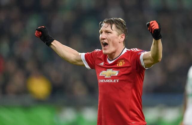 Fußball, Champions League, VfL Wolfsburg - Manchester United FUSSBALL CHAMPIONS LEAGUE SAISON 2015 2016 VORRUNDE VfL Wolfsburg - Manchester United ManU 08.12.2015 Bastian Schweinsteiger (Manchester United FC) jubelt nach dem 0:1 