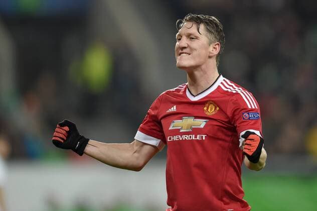 FUSSBALL CHAMPIONS LEAGUE SAISON 2015 2016 VORRUNDE VfL Wolfsburg - Manchester United ManU 08.12.2015 Bastian Schweinsteiger (Manchester United FC) jubelt nach dem 0:1 