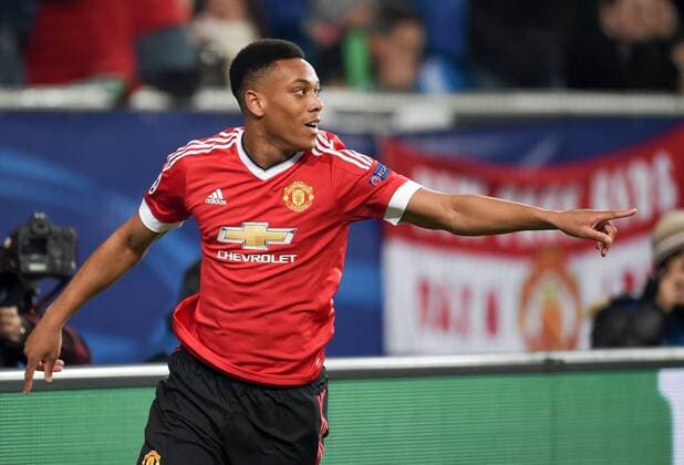 FUSSBALL CHAMPIONS LEAGUE SAISON 2015 2016 VORRUNDE VfL Wolfsburg - Manchester United ManU 08.12.2015 Anthony Martial (Manchester United FC) jubelt nach dem 0:1 