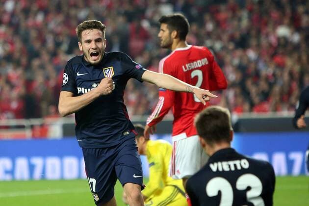 Fußball, Champions League, Benfica Lissabon - Atletico Madrid Dec. 8, 2015 - Lisbon, Portugal - Atletico Madrid s midfielder Sal Niguez celebrates after scoring a goal during the UEFA Champions League Group C football match between SL Benfica and Atletico de Madrid at the Luz stadium in Lisbon, Portugal on December 8, 2015. UEFA Champions League football match SL Benfica vs Atletico de Madrid  - ZUMAn230
