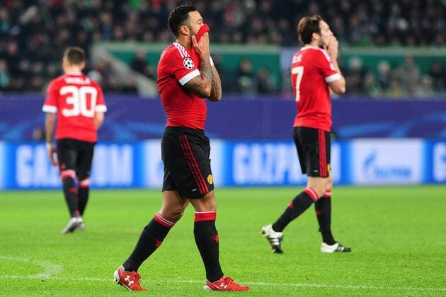 Fußball, Champions League, VfL Wolfsburg - Manchester United Fussball Champions League Vorrunde 6. Spieltag VfL Wolfsburg - Manchester United ManU am 08.12.2015 in der Volkswagen Arena in Wolfsburg Memphis Depay ( Manchester United ) xPBJPGx