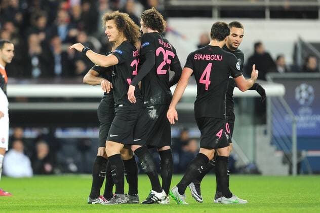 LAYVIN KURZAWA (psg) - DAVID LUIZ (psg) FOOTBALL : Paris SG vs Shakhtar Donetsk - Champions League - 08 12 2015 FEP Panoramic 