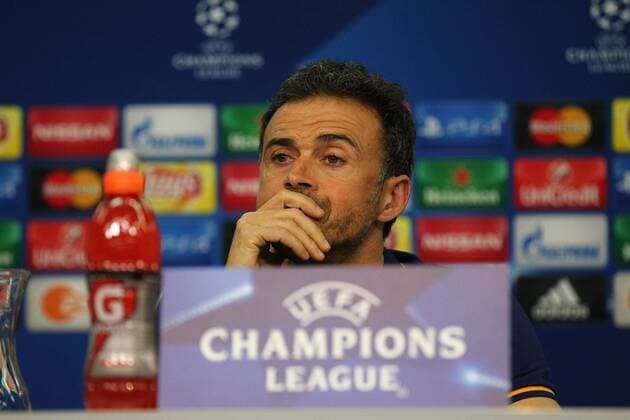 Leverkusen Luis Enrique (Trainer, Coach, FC Barcelona Barca , Bayer 04 Leverkusen - FC Barcelona, Fussball, Champions-League, 08.12.2015, Copyright: Deutzmann Eibner-Pressefoto EP_CDN