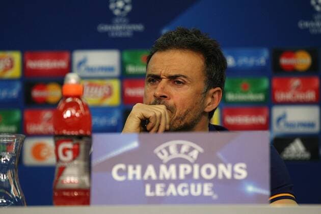 Leverkusen Luis Enrique (Trainer, Coach, FC Barcelona Barca , Bayer 04 Leverkusen - FC Barcelona, Fussball, Champions-League, 08.12.2015, Copyright: Deutzmann Eibner-Pressefoto EP_CDN