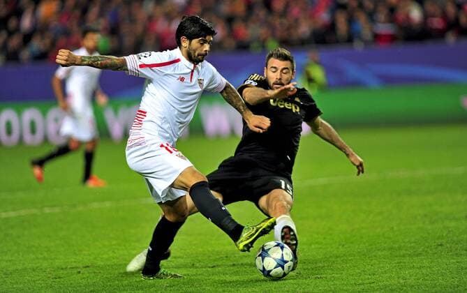 Champions League match between FC Sevilla and Juventus Turin. In this picture, Ever Banega. xKIKOxHURTADOx 