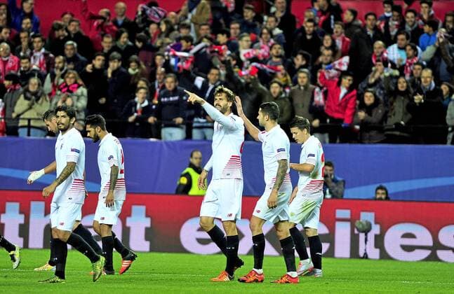 Champions League match between FC Sevilla and Juventus Turin. In this picture, Fernando Llorente celebrates his goal. xKIKOxHURTADOx 
