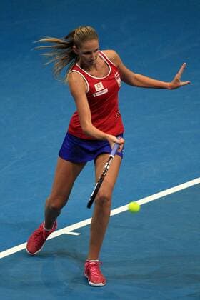 PASAY CITY, Dec. 8, 2015 -- OUE Singapore Slammers player Karolina Pliskova of Czech Republic returns the ball to the Obi UAE Royals player Ana Ivanovic of Serbia during their women s singles match in the International Premier Tennis League in Pasay City, Philippines, on Dec. 8, 2015. Pliskova lost 5-6. ) (SP)PHILIPPINE-PASAY CITY-INTERNATIONAL PREMIER TENNIS LEAGUE-IVANOVIC VS PLISKOVA ROUELLExUMALI 