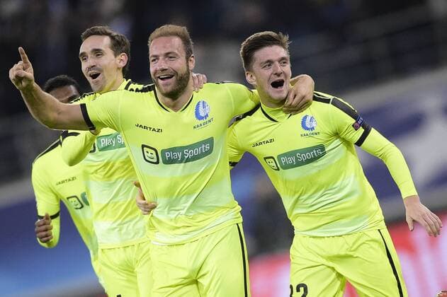 Bilder des Tages - SPORT Bilder des Tages - SPORT - GENT, BELGIUM: Gent s Laurent Depoitre celebrates after scoring during a soccer game between Belgian team KAA Gent and Russian club FC Zenit Saint Petersburg, Wednesday 09 December 2015, in Gent, the sixth and last day of the group stage the UEFA Champions League competition, in group H. YORICKxJANSENS  x04754599x