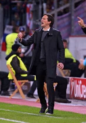 09.12.2015, xjhx, Fussball UEFA Champions League, Bayer 04 Leverkusen - FC Barcelona Barca emspor Trainer Roger Schmidt (Bayer 04 Leverkusen), Freisteller.
