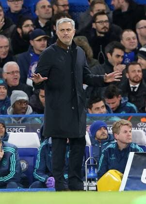 Chelsea s Jose Mourinho in action UEFA Champions League - Chelsea v FC Porto - Stamford Bridge - England - 9th December 2015 - Picture David Klein Sportimage EDITORIAL USE ONLY. No use with unauthorised audio, video, data, fixture lists, club league logos or live services. Online in-match use limited to 120 images, no video emulation. No use in betting, games or single club league player publications.