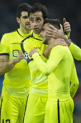 - GENT, BELGIUM: Gent s Rafinha Rafael Scapini de Almeida and Gent s Danijel Milicevic celebrate after scoring during a soccer game between Belgian team KAA Gent and Russian club FC Zenit Saint Petersburg, Wednesday 09 December 2015, in Gent, the sixth and last day of the group stage the UEFA Champions League competition, in group H. JASPERxJACOBS  x04754692x