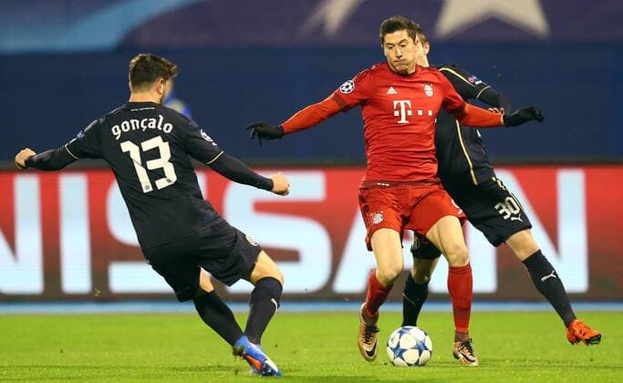 UEFA Champions League, GNK Dinamo - Bayern Muenchen 09.12.2015., Zagreb, Croatia - UEFA Champions League, group F, round 6, GNK Dinamo - Bayern Muenchen. Robert Lewandowski.  SlavkoxMidzor PIXSELL