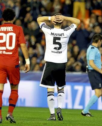 Champions League match played between FC Valencia and Olympique de Lyon. In this picture, Shkodran Mustafi. xJOSExANTONIOxSANZx 